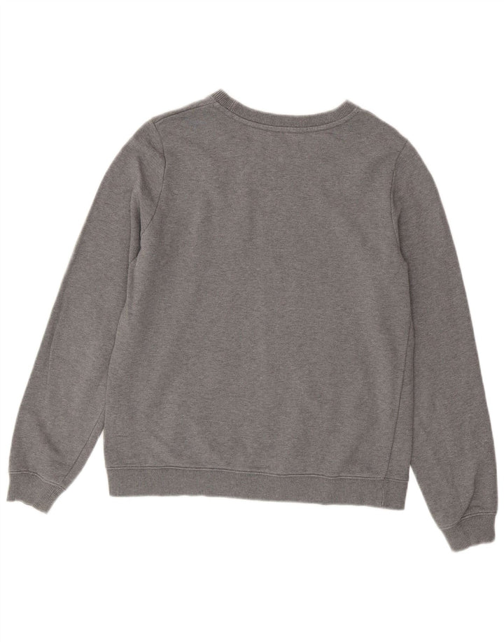 TOMMY HILFIGER Womens Graphic Sweatshirt Jumper UK 14 Medium Grey Cotton