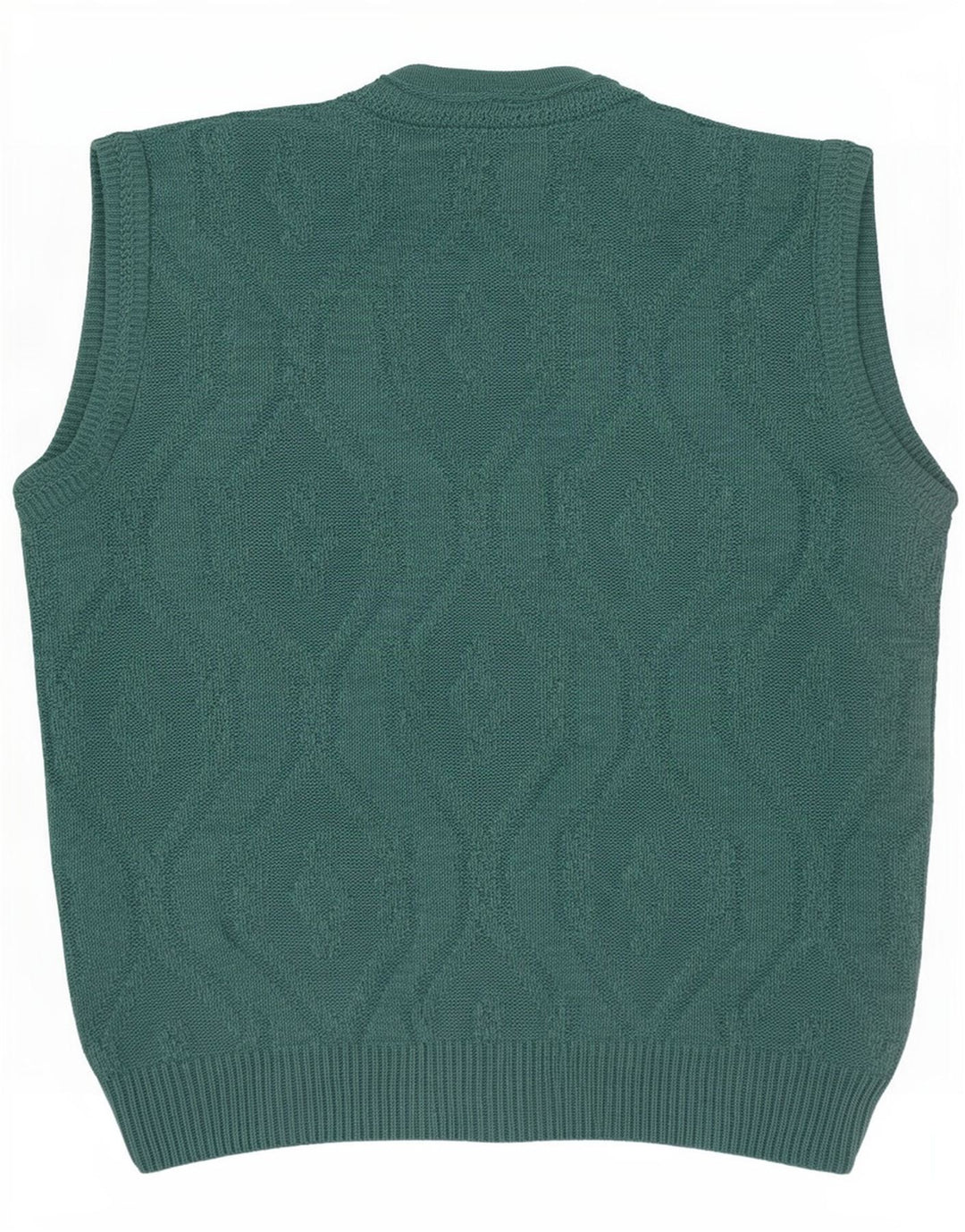 North Pole Mens Sleeveless Cardigan Sweater Large Green