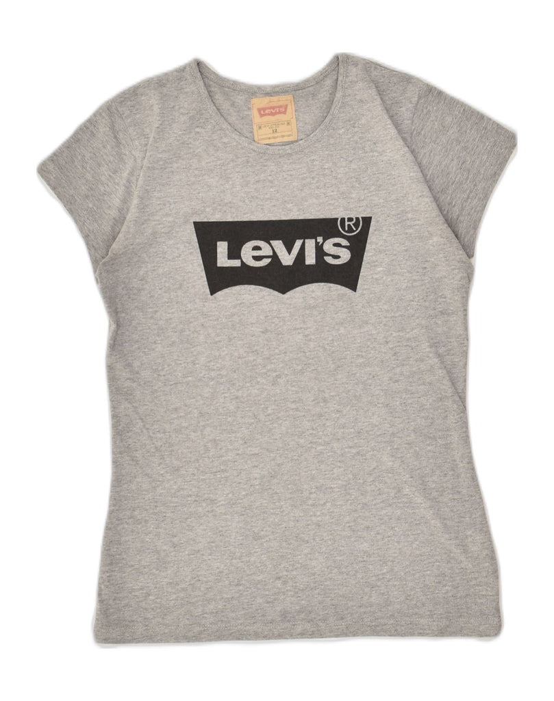 LEVI'S Girls Graphic T-Shirt Top 11-12 Years Grey Polyester | Vintage Levi's | Thrift | Second-Hand Levi's | Used Clothing | Messina Hembry 