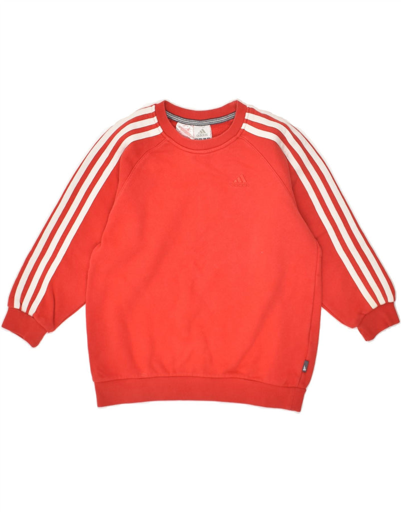 ADIDAS Boys Sweatshirt Jumper 7-8 Years Red Cotton | Vintage Adidas | Thrift | Second-Hand Adidas | Used Clothing | Messina Hembry 