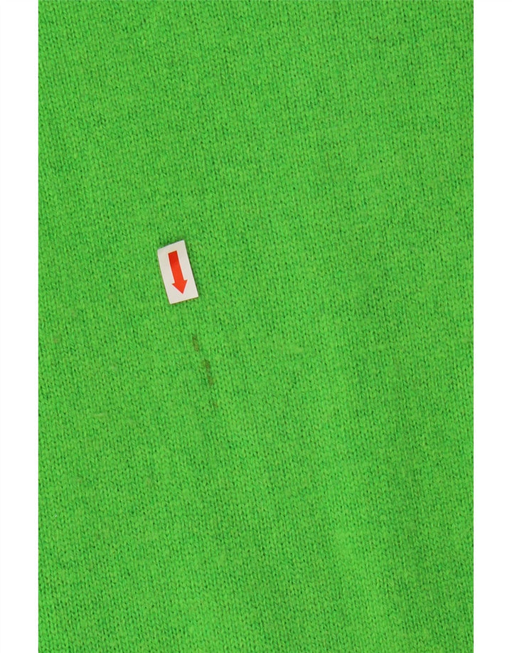 MASSIMO DUTTI Womens Longline Crew Neck Jumper Sweater UK 14 Medium Green