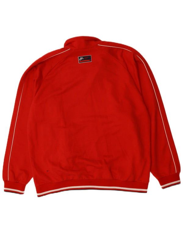 NIKE Mens Tracksuit Top Jacket UK 42/44 Large Red Cotton
