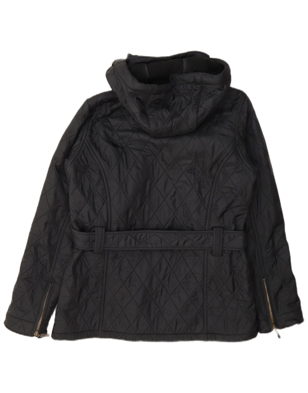 Barbour Womens Hooded Quilted Jacket UK 12 Medium Grey Polyamide