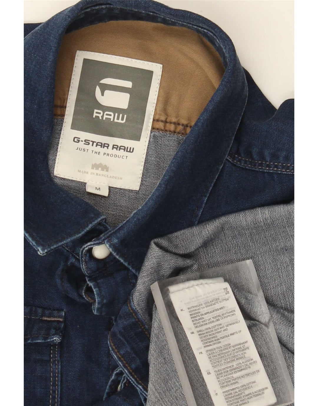 G-Star Mens Denim Shirt Medium Blue Cotton