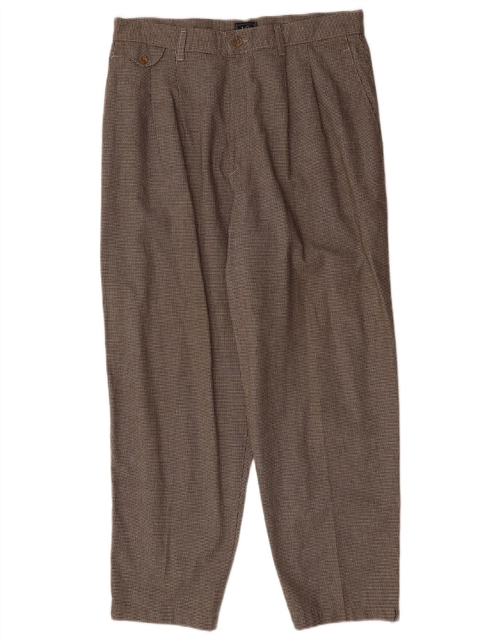 LEE Womens Pegged Chino Trousers US 18 2XL W36 L28 Brown Houndstooth