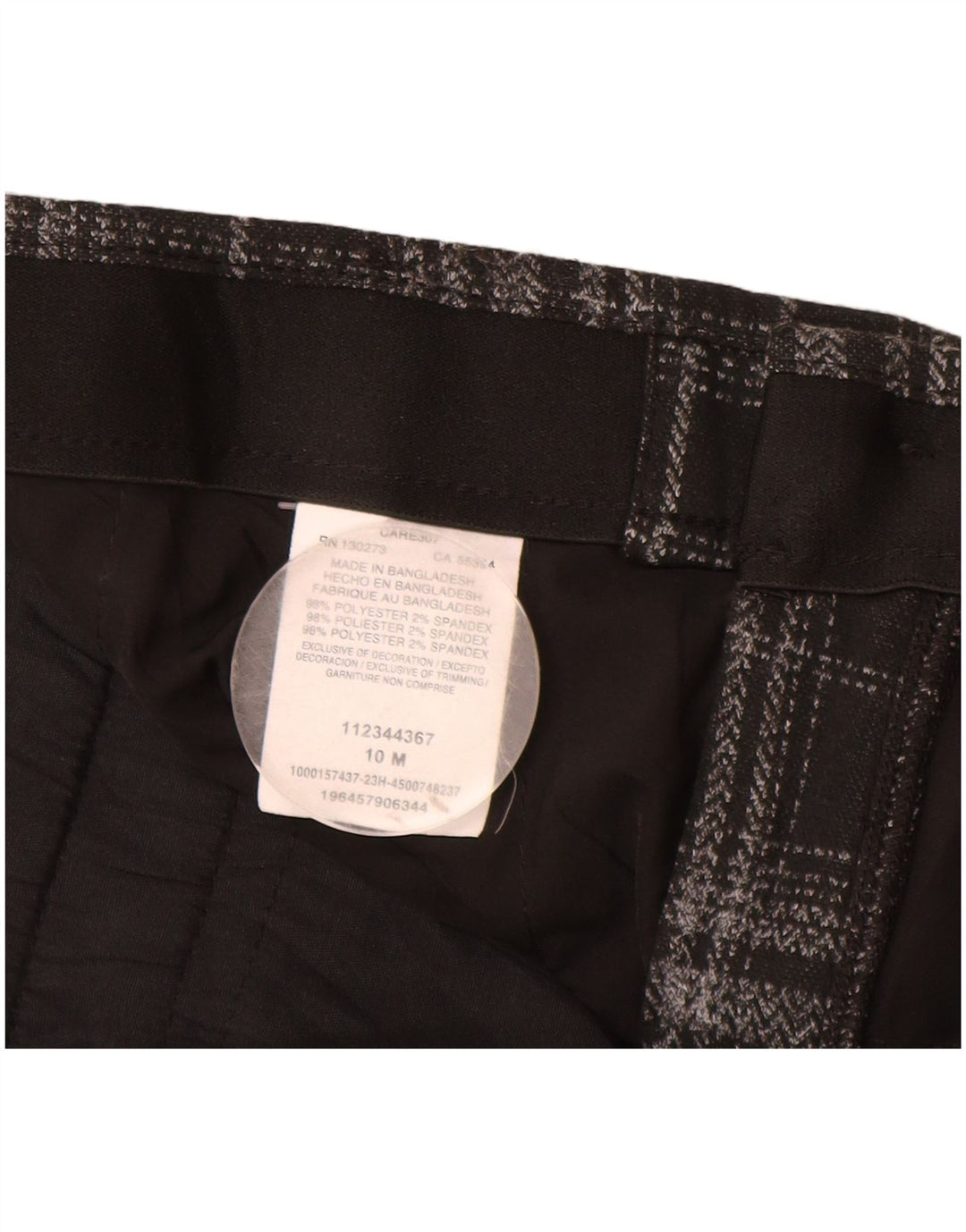 Lee Womens Chino Trousers US 10 Large W30 L30 Black Check Polyester