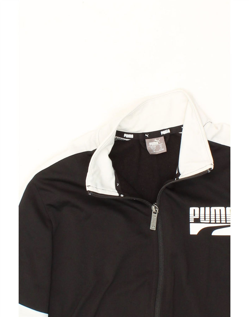 PUMA Boys Graphic Tracksuit Top Jacket 13-14 Years XL Black Colourblock Vintage Puma and Second-Hand Puma from Messina Hembry 