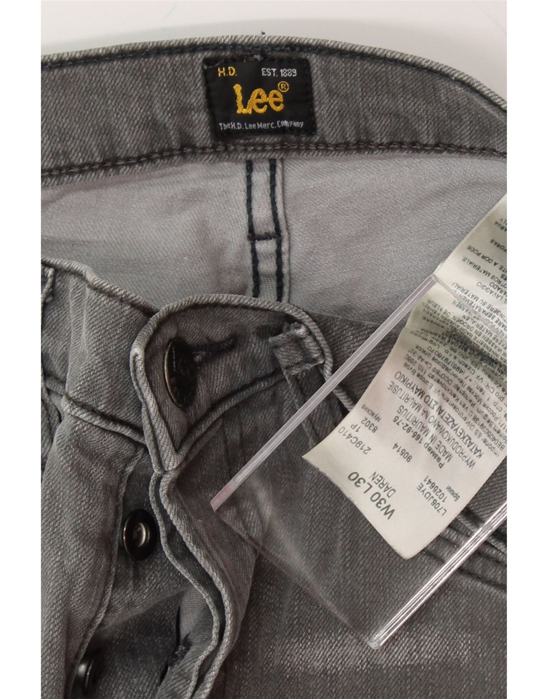 LEE Mens Daren Straight Jeans W30 L30 Grey Cotton Vintage Lee and Second-Hand Lee from Messina Hembry 