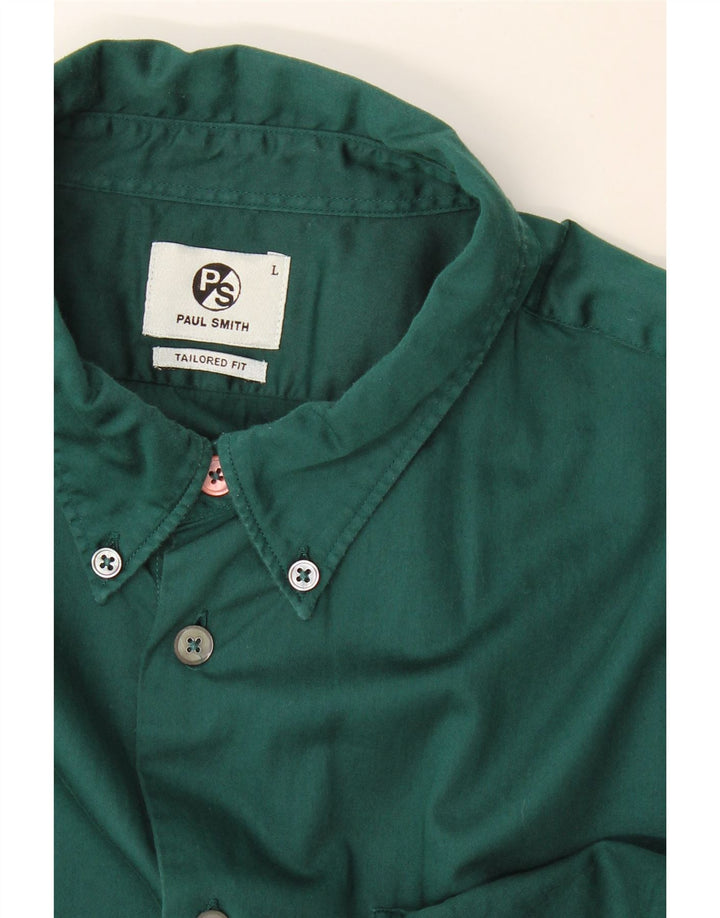 Paul Smith Mens Tailored Fit Shirt Large Green