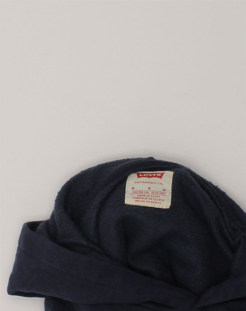 LEVI'S Boys Graphic Hoodie Jumper 10-11 Years Medium Navy Blue Cotton | Vintage Levi's | Thrift | Second-Hand Levi's | Used Clothing | Messina Hembry 