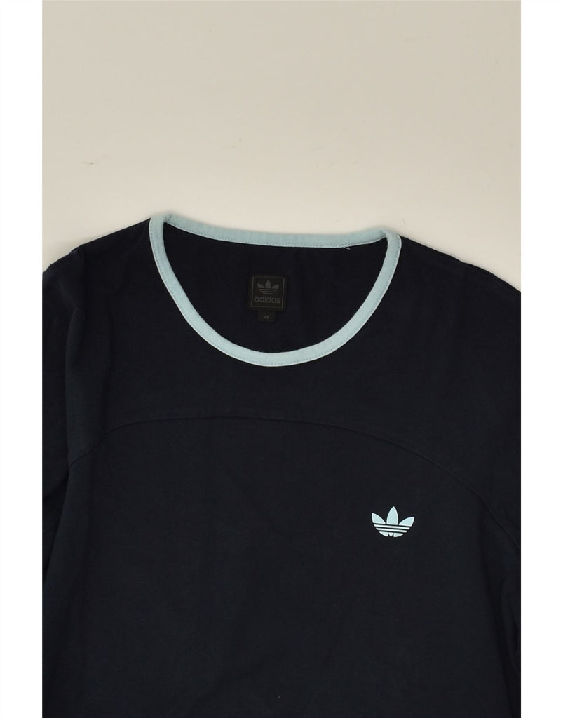 ADIDAS Womens Top 3/4 Sleeve IT 45 Medium Navy Blue | Vintage Adidas | Thrift | Second-Hand Adidas | Used Clothing | Messina Hembry 