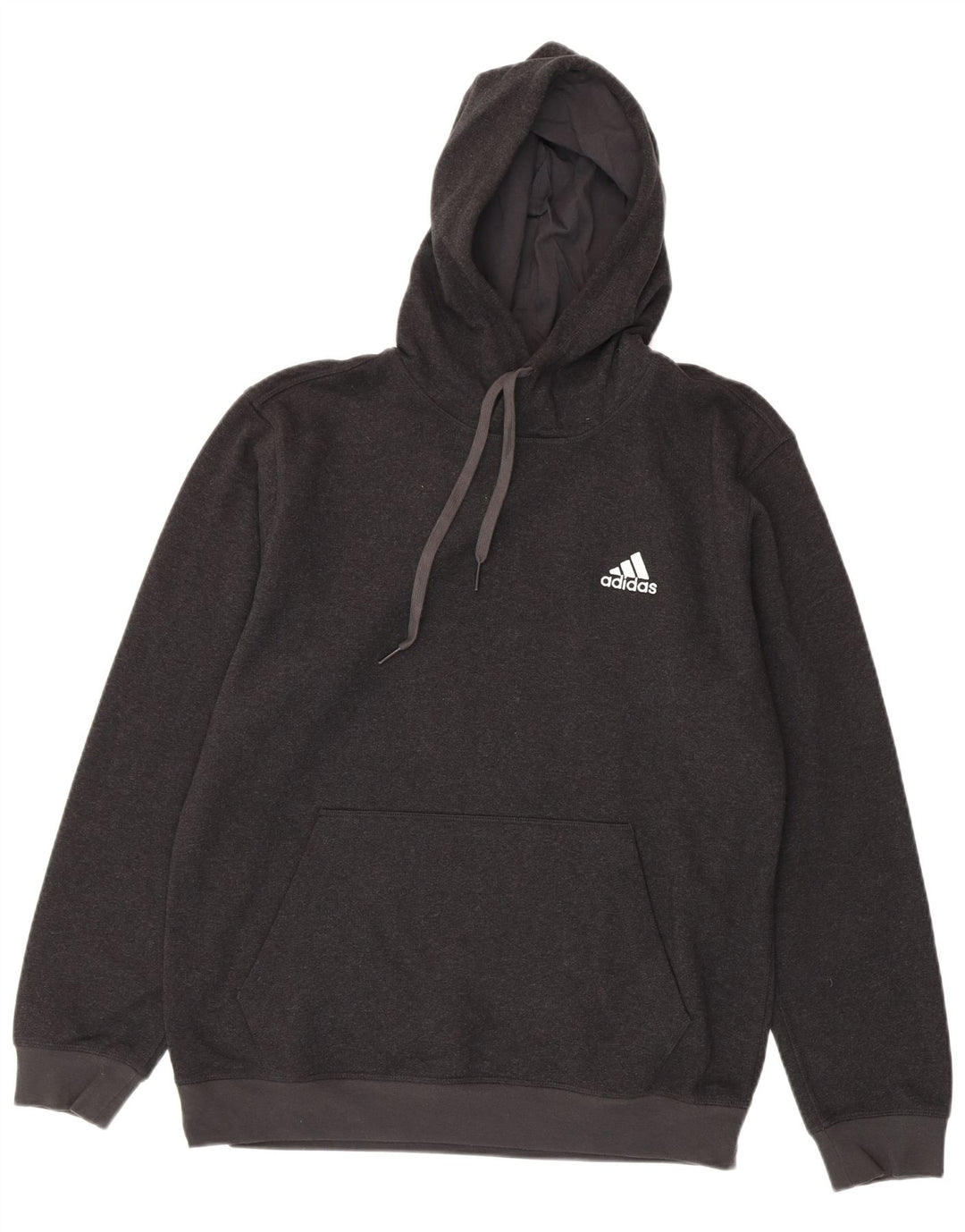 Adidas Mens Hoodie Jumper Medium Grey Cotton