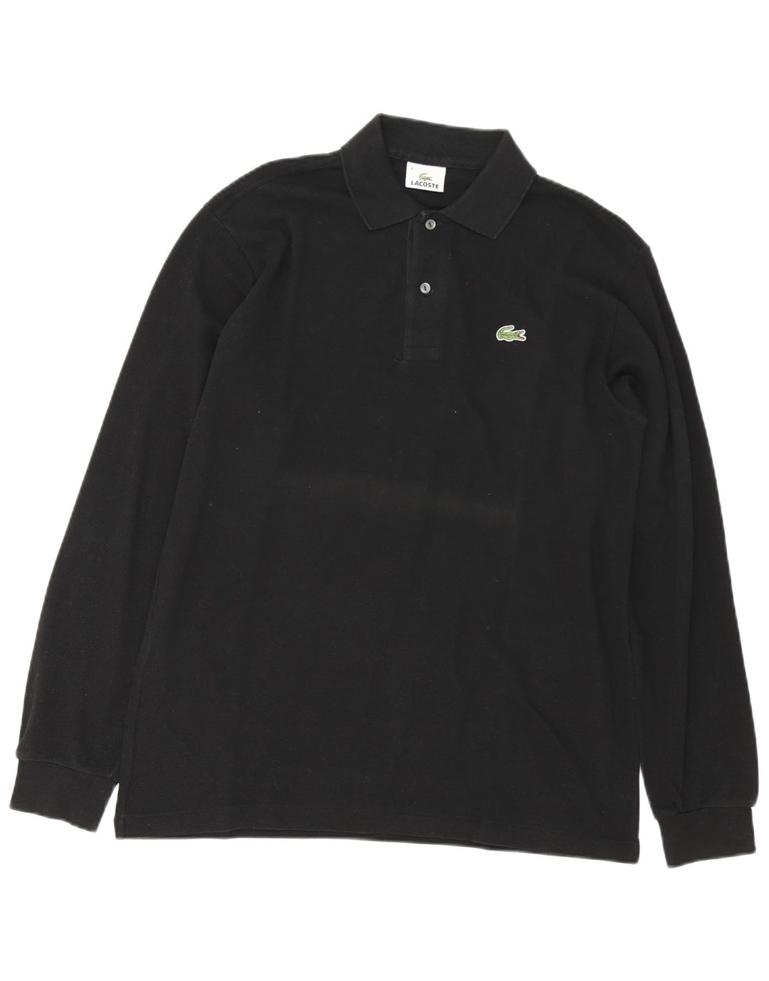 Lacoste Mens Long Sleeve Polo Shirt Size 4 Medium Black Cotton