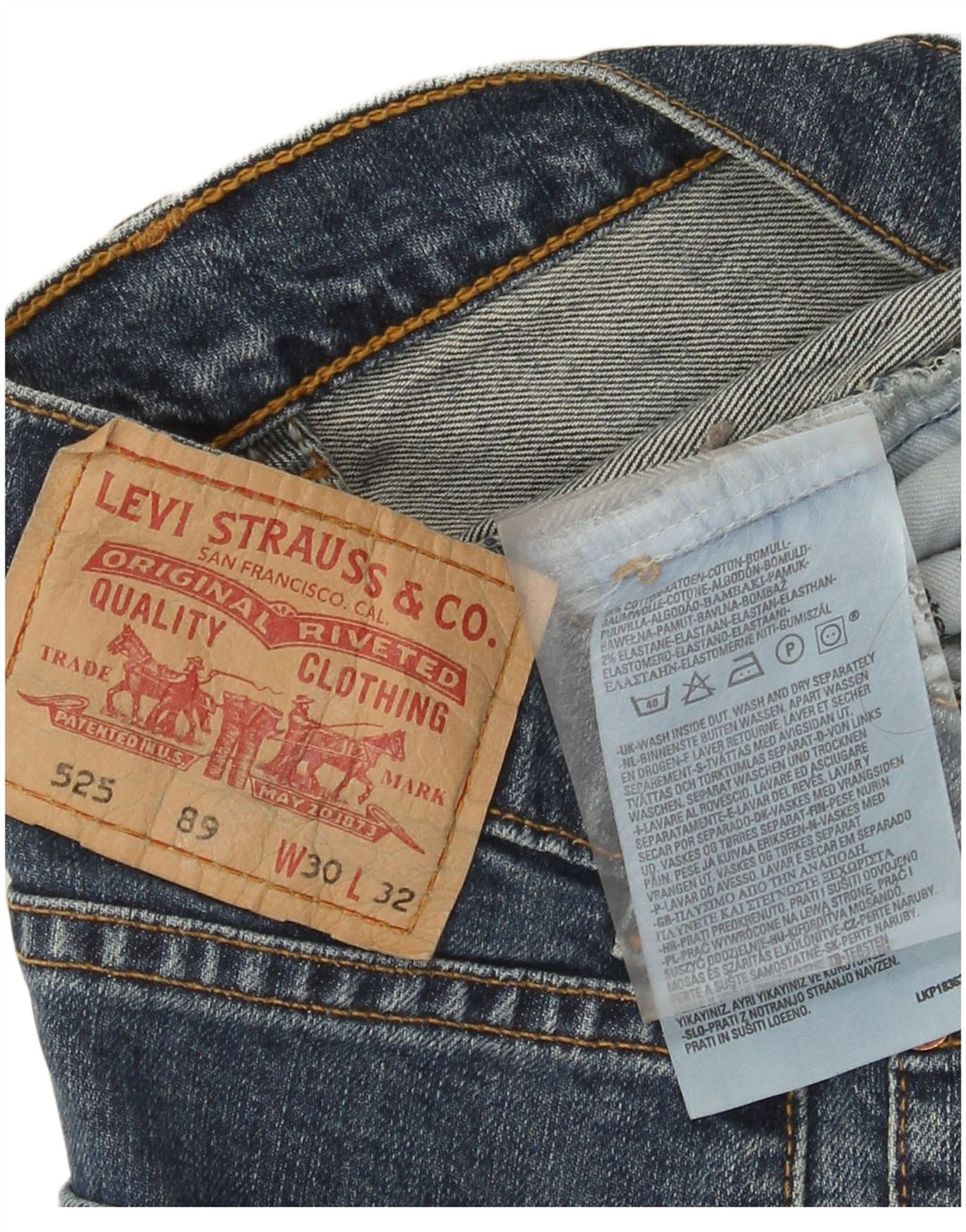 Levi's Womens 525 Denim Shorts W30 Medium  Blue Cotton