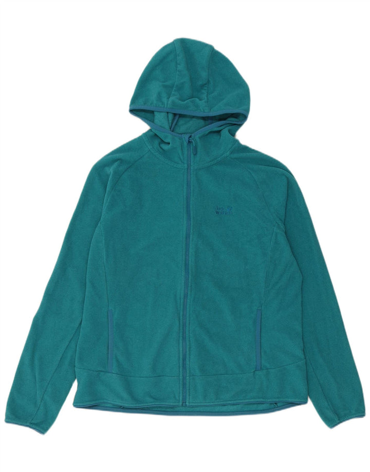 Jack Wolfskin Womens Hooded Tracksuit Top Jacket UK 18 XL Blue Polyester