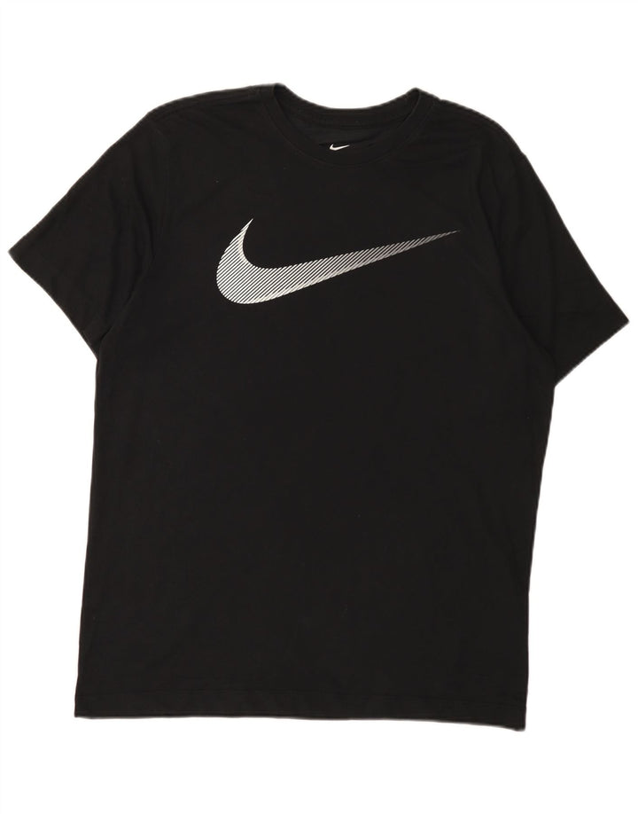 Nike Mens Dri Fit Graphic T-Shirt Top Medium Black Cotton