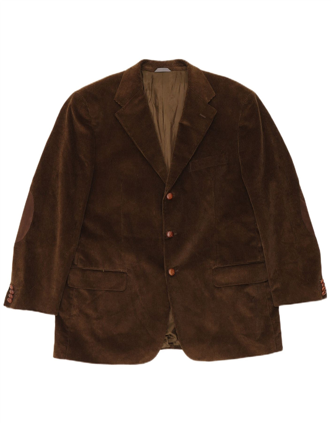 Velluto Duca Visconti Mens 3 Button Corduroy Blazer Jacket UK 42 XL Khaki