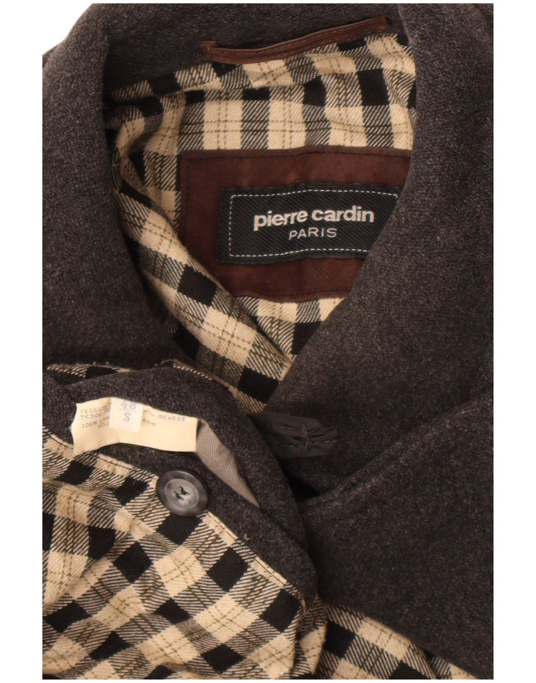 Pierre Cardin Mens Overcoat IT 48 Medium Grey Wool