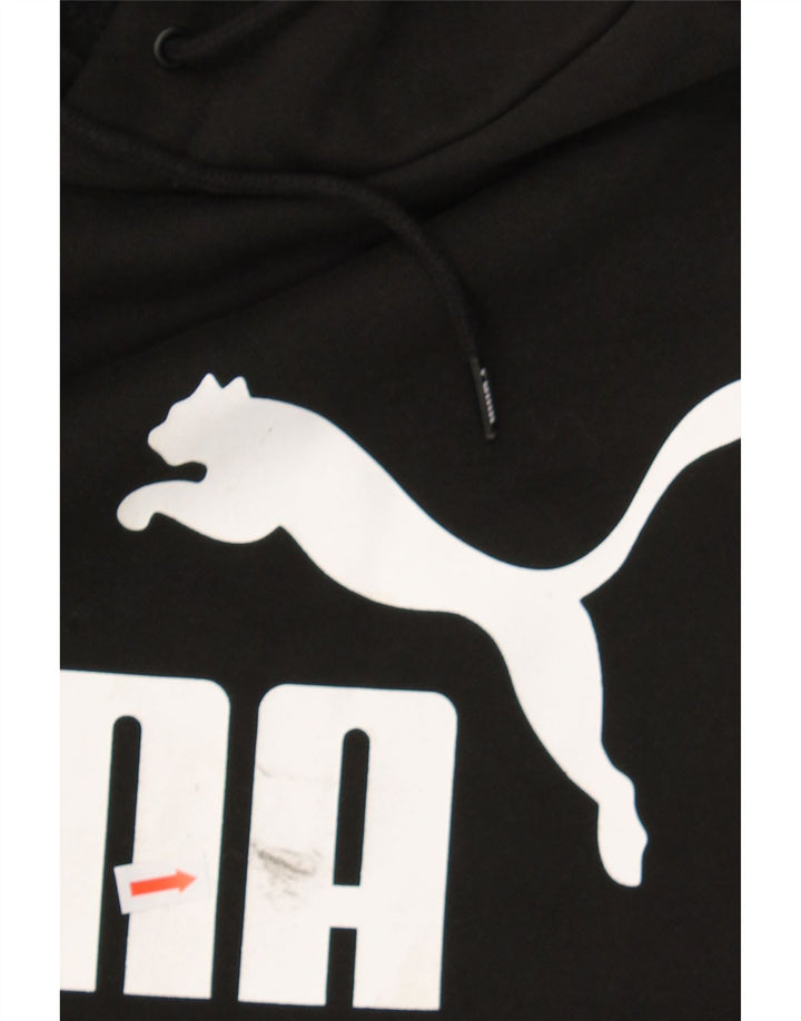 PUMA Mens Graphic Hoodie Jumper XL Black Polyester Vintage Puma and Second-Hand Puma from Messina Hembry 