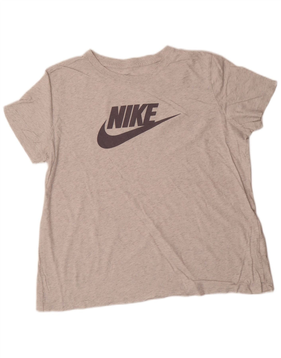 NIKE Womens Graphic T-Shirt Top UK 18 XL Grey Flecked Cotton