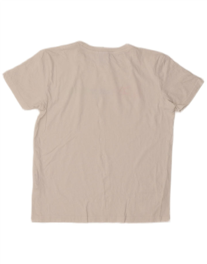 CHAMPION Womens Graphic T-Shirt Top UK 14 Medium White Cotton