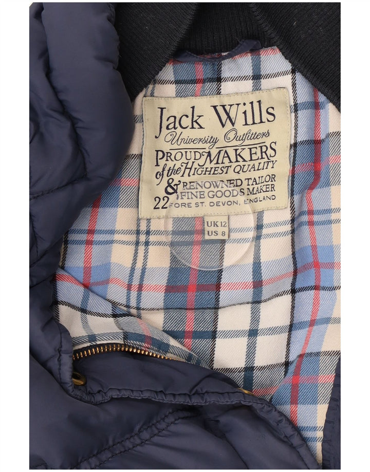 Jack Wills Womens Padded Gilet UK 12 Medium Navy Blue