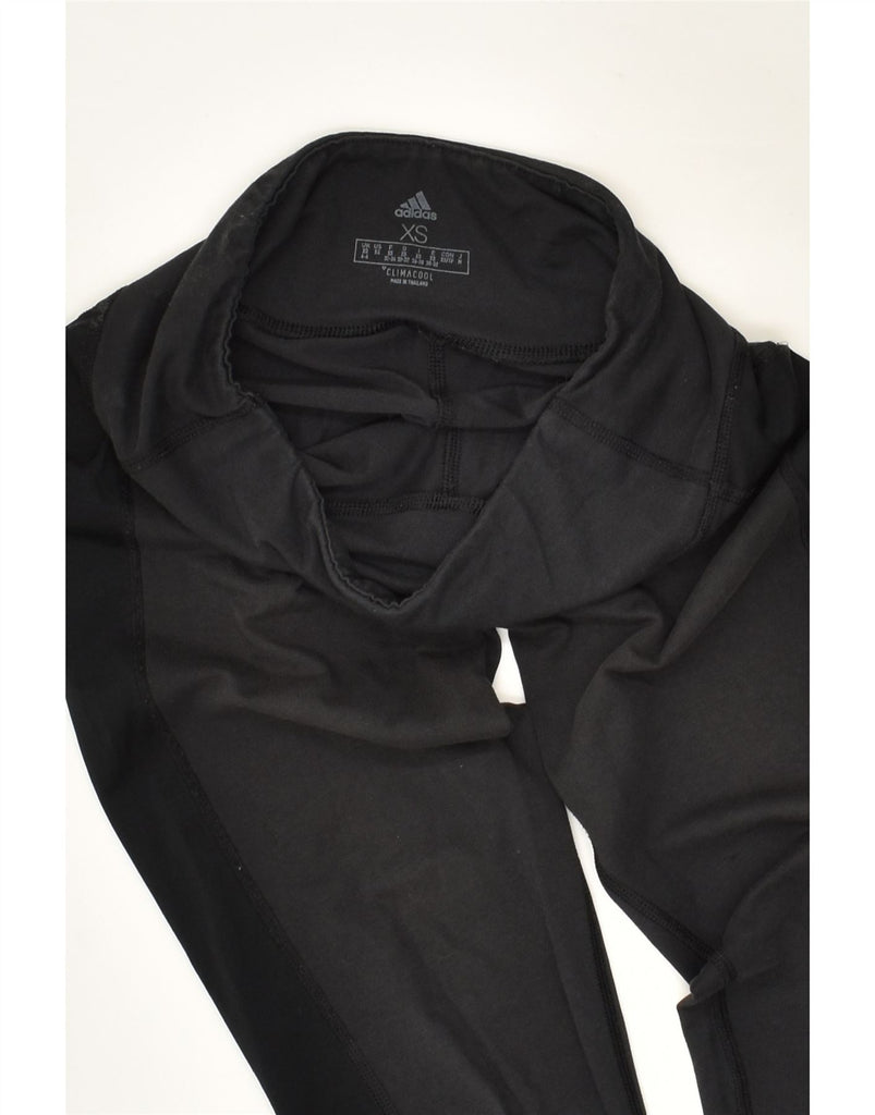 ADIDAS Womens Leggings UK 4 XS Black | Vintage Adidas | Thrift | Second-Hand Adidas | Used Clothing | Messina Hembry 