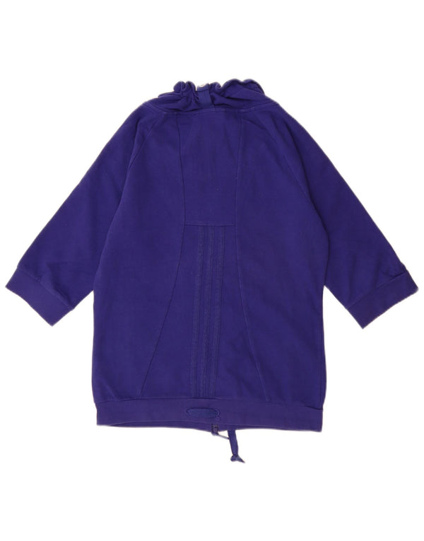 ADIDAS Womens 3/4 Sleeve Sweatshirt Jumper UK 10 Small Blue Cotton
