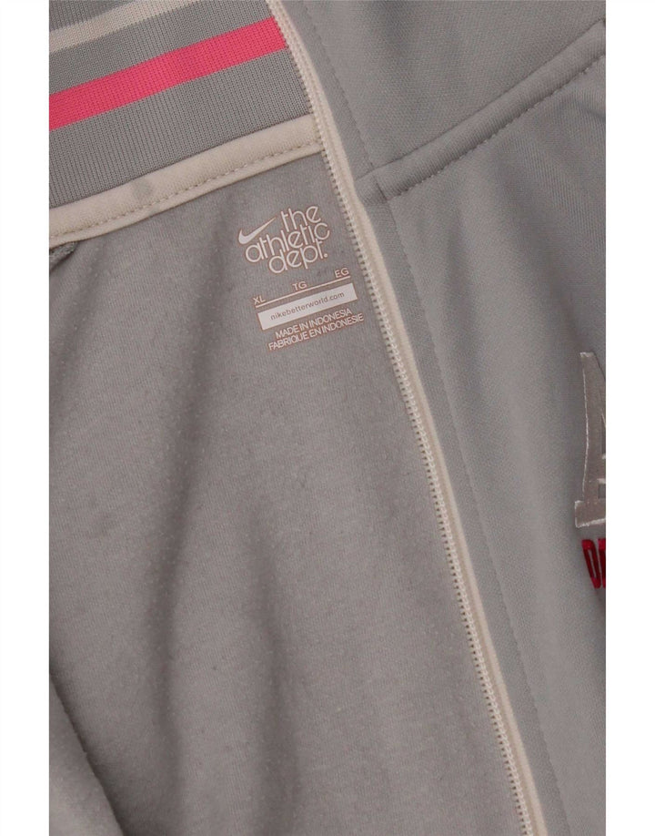 Nike Womens Graphic Tracksuit Top Jacket UK 18 XL Grey
