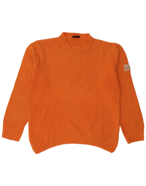 Murphy & Nye Mens Crew Neck Jumper Sweater XL Orange Wool