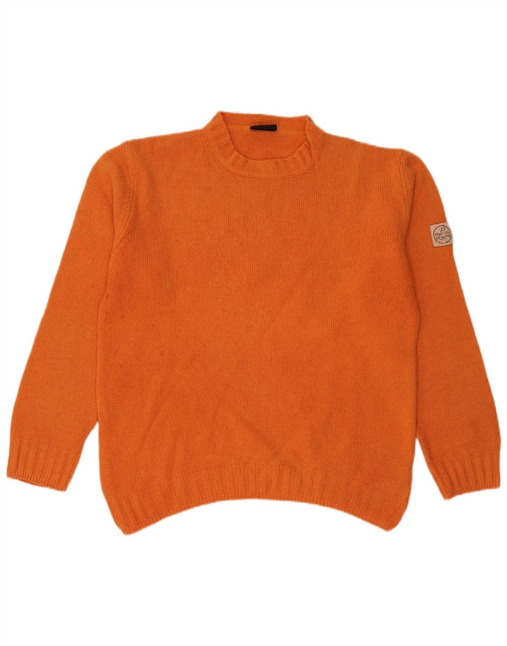 Murphy & Nye Mens Crew Neck Jumper Sweater XL Orange Wool