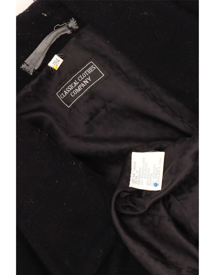Vintage Mens Overcoat UK 40 Large Black Wool