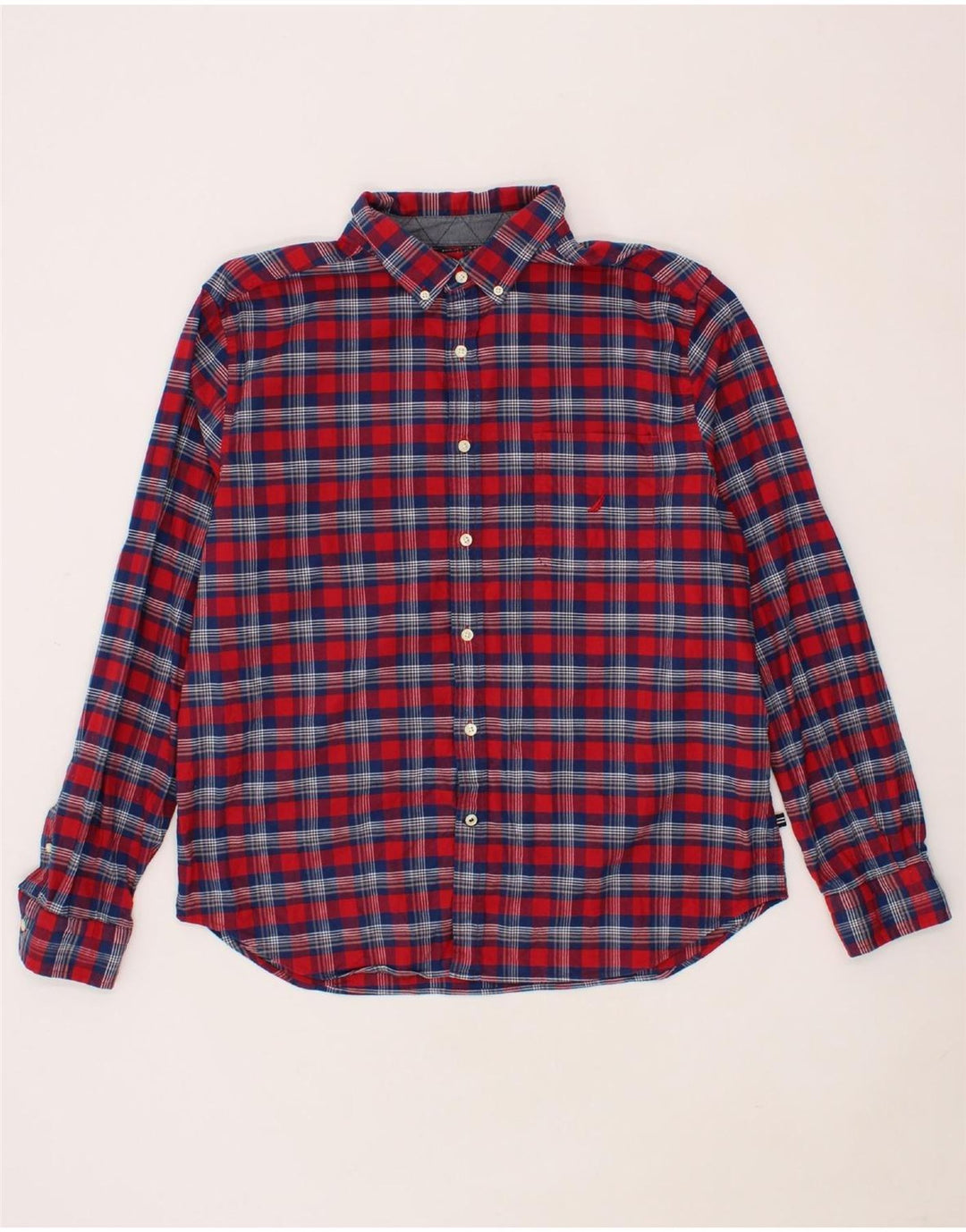 NAUTICA Mens Classic Fit Shirt XL Red Check Cotton Vintage Nautica and Second-Hand Nautica from Messina Hembry 