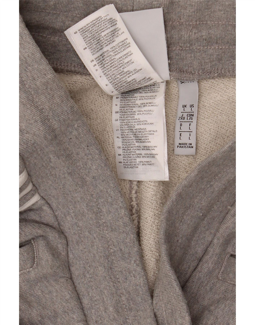 ADIDAS Mens Tracksuit Trousers Joggers Large Grey Cotton