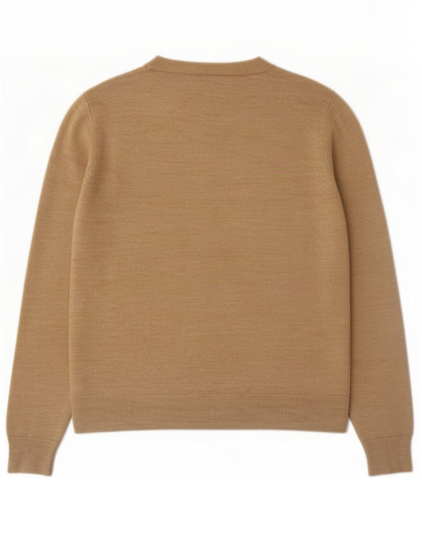 Marks & Spencer Womens Crew Neck Jumper Sweater UK 14 Large Beige Acrylic