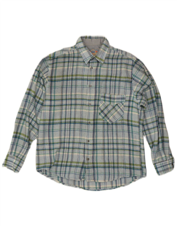 Vintage Mens Lumberjack Flannel Shirt Medium Blue Check