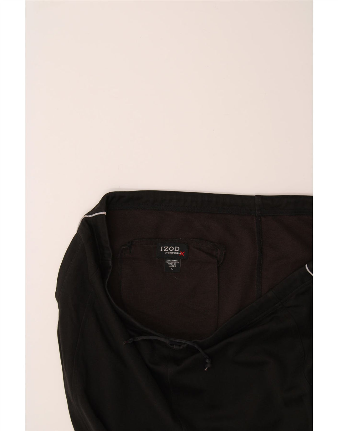 IZOD Mens Tracksuit Trousers Large Black Cotton Vintage Izod and Second-Hand Izod from Messina Hembry 