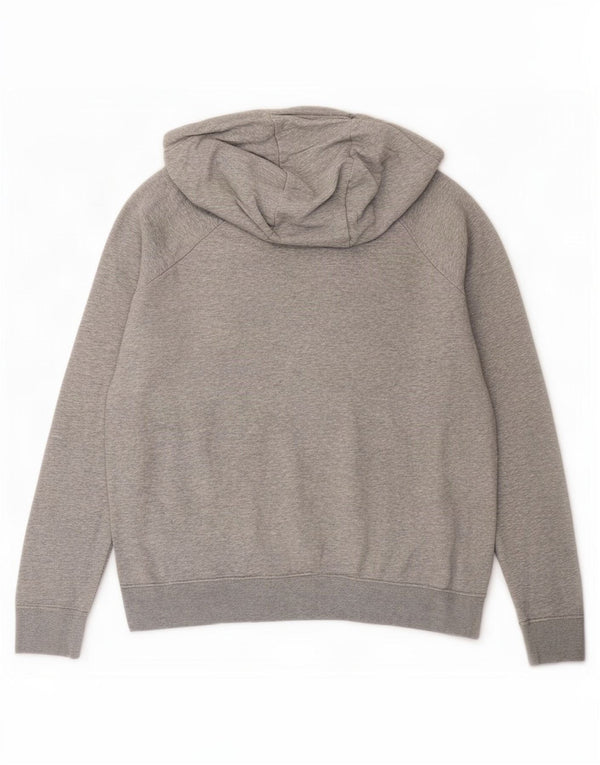 Nike Womens Loose Fit Hoodie Jumper UK 12 Medium Grey Cotton