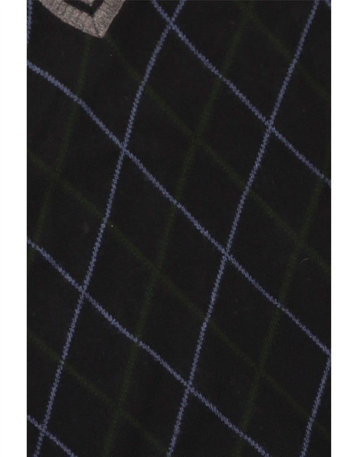 Arslanli Mens Vest Tank Top Large Navy Blue Argyle/Diamond Wool
