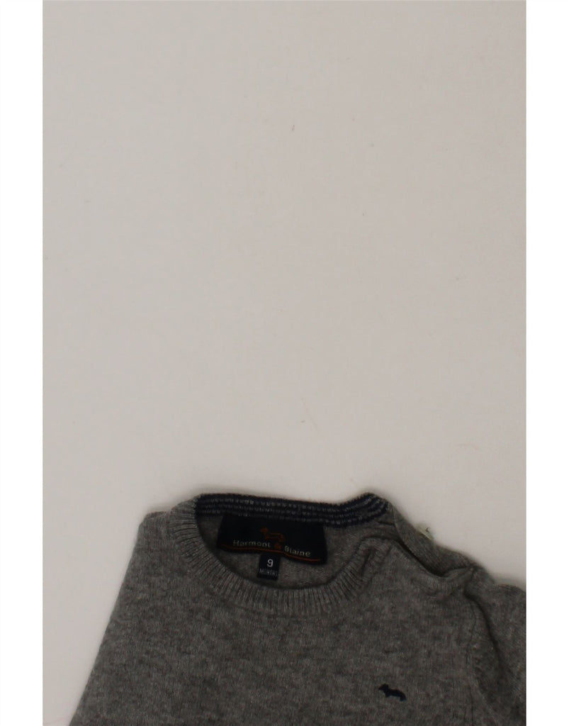 HARMONT & BLAINE Baby Boys Crew Neck Jumper Sweater 6-9 Months Grey Vintage Harmont & Blaine and Second-Hand Harmont & Blaine from Messina Hembry 