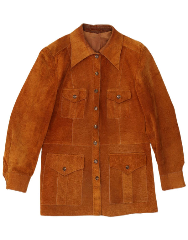 Vintage Womens Suede Jacket IT 42 Medium Brown