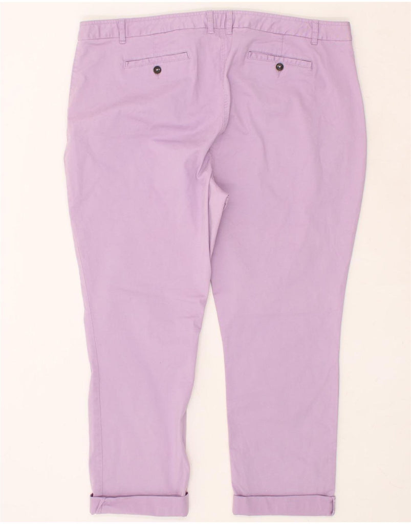 BODEN Womens Slim Cropped Trousers W44 L27 Purple Cotton | Vintage Boden | Thrift | Second-Hand Boden | Used Clothing | Messina Hembry 