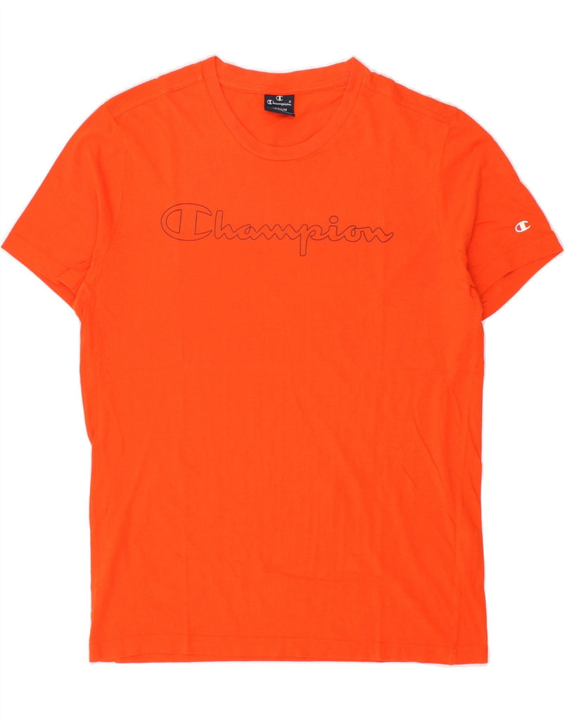 CHAMPION Mens Graphic T-Shirt Top Medium Orange Cotton Vintage Champion and Second-Hand Champion from Messina Hembry 