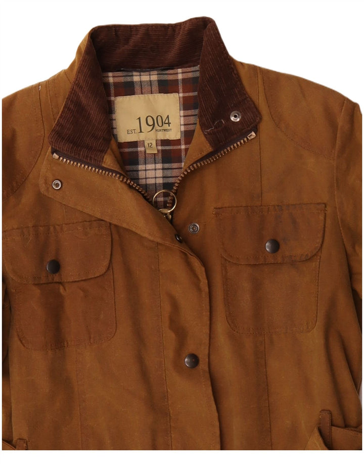 PORTWEST Womens Waxed Cotton Jacket UK 12 Medium Beige Cotton