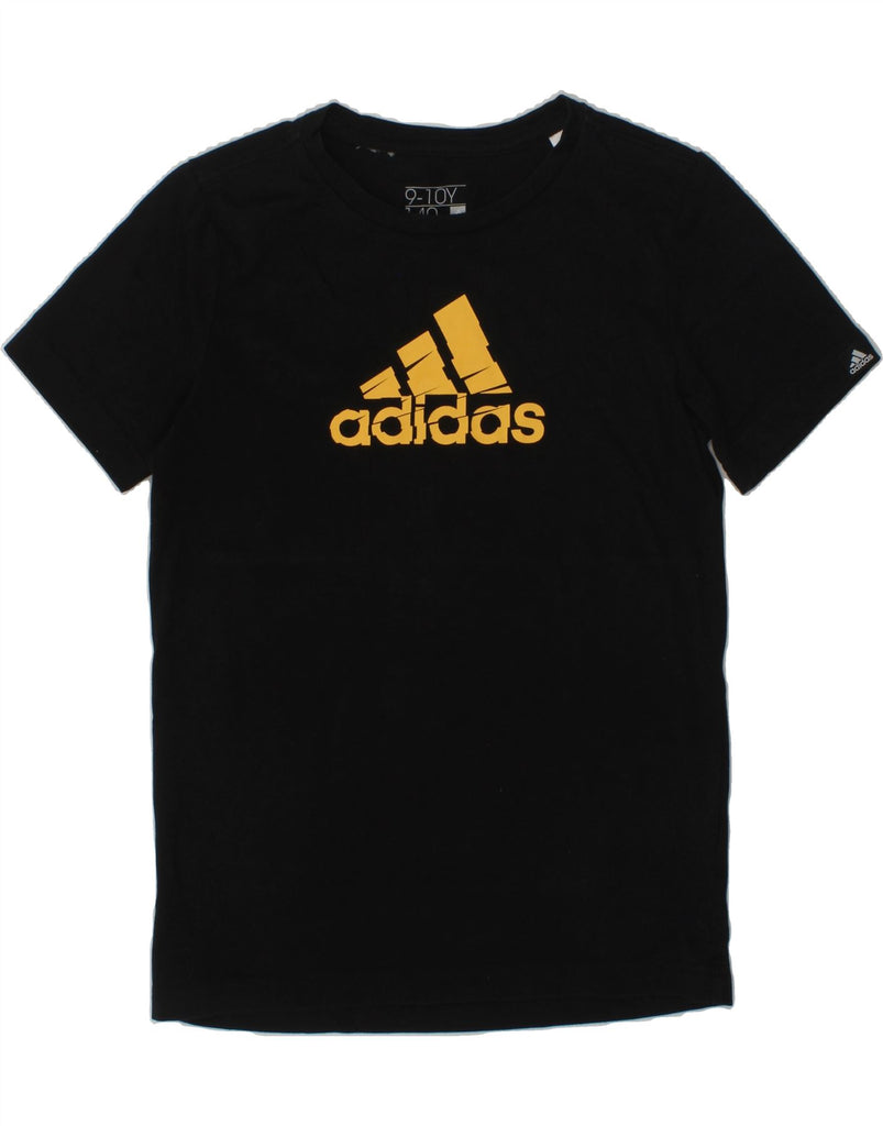 ADIDAS Boys Climalite Graphic T-Shirt Top 9-10 Years Black | Vintage Adidas | Thrift | Second-Hand Adidas | Used Clothing | Messina Hembry 