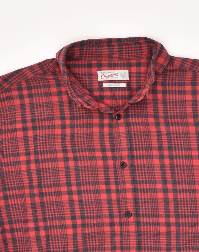 JACK & JONES Mens Flannel Shirt Large Red Check | Vintage Jack & Jones | Thrift | Second-Hand Jack & Jones | Used Clothing | Messina Hembry 