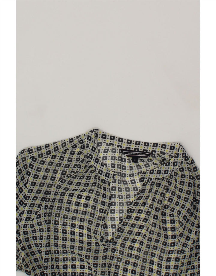 TOMMY HILFIGER Womens Blouse Top US 8 Medium Off White Geometric Vintage Tommy Hilfiger and Second-Hand Tommy Hilfiger from Messina Hembry 