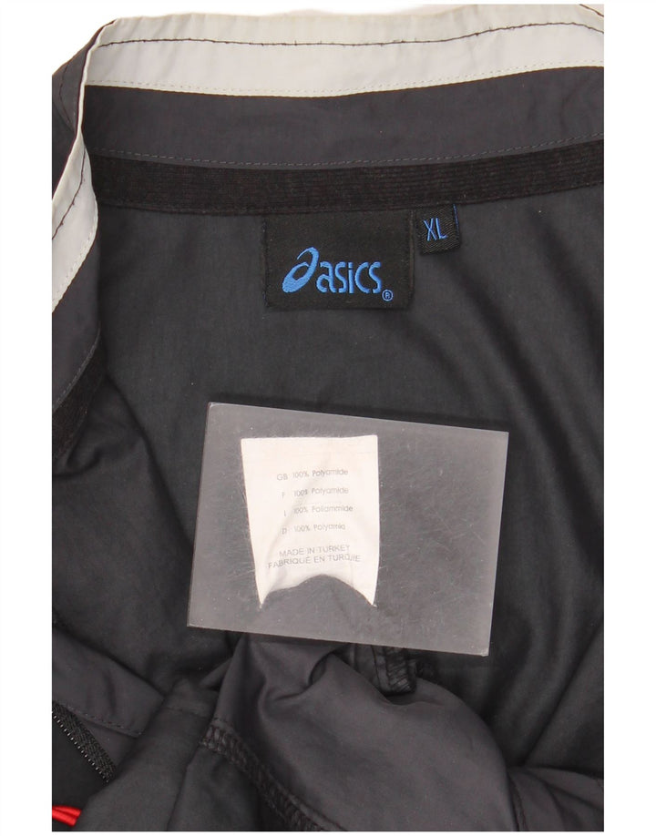 Asics Mens Tracksuit Top Jacket XL Black Colourblock Polyamide