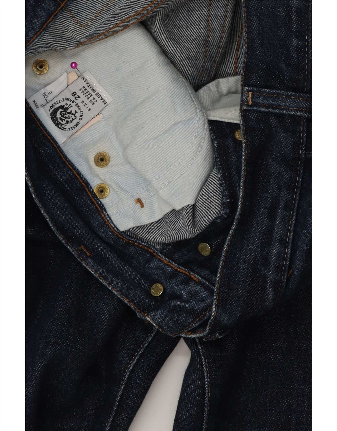 Diesel Mens Straight Jeans W28 L28 Navy Blue Cotton