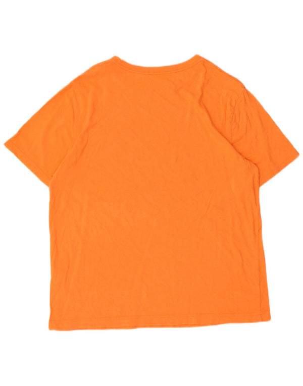 Nautica Mens Graphic T-Shirt Top Medium Orange Cotton